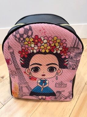 Pink Frida Kahlo Cartoon Backpack